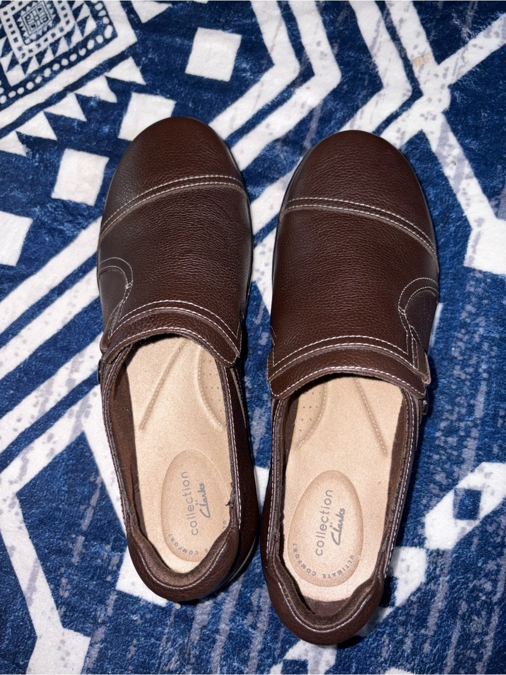 Clarks Women's Brown Leather Slip-On Loafers